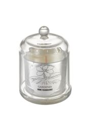 SHEONLY Smokeless Vegetable Wax Scented Candle with Bell Shaped Glass Cup, Gardenia in Silver - thumbnail 3