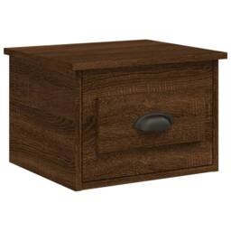Berkfield Home Wall-mounted Bedside Cabinets 2 pcs Brown Oak 41.5x36x28cm - Size: 41.5x36x28 cm - thumbnail 5