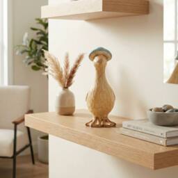Garden Greatness Standing Wooden Duck Hat Ornament in Light Tan - Size: 1 Pack - thumbnail 2