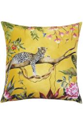 Evans Lichfield Leopard Animal Sqaure Water & UV Resistant Outdoor Cushion in Gold - thumbnail 1