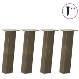 Berkfield Home Coffee Table Legs 4 pcs Natural Steel 42 cm Steel in Brown - thumbnail 1
