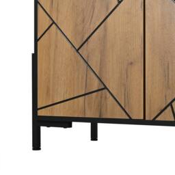 BTM Geometric TV Stand Lowboard Media Console Storage Cabinet in Brown - thumbnail 7