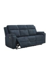 More4Homes Orka 1+2+3 Seater Fabric Manual Recliner Sofa Set in Blue - thumbnail 4