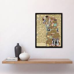 "Artery8 Fulfillment Lovers Embrace Painting Vintage Framed Wall Art Print Klimt in Gold - Size: W12"" x H16""" - thumbnail 4