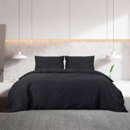 Berkfield Home Elegant Duvet Cover Set Black 240x220 cm Light-weight Microfiber
