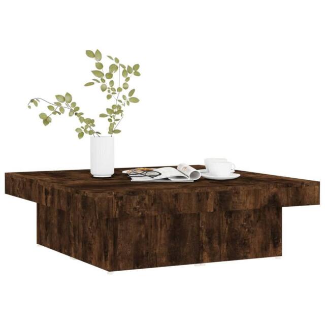 Berkfield Home Classic Coffee Table Smoked Oak 90x90x28 cm Engineered Wood in Brown - Size: 90 x 90 x 28 cm - image 1