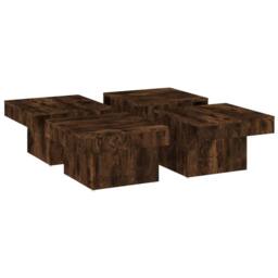 Berkfield Home Classic Coffee Table Smoked Oak 90x90x28 cm Engineered Wood in Brown - Size: 90 x 90 x 28 cm - thumbnail 4