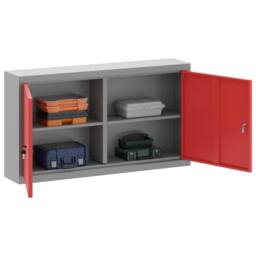 Berkfield Home Tool Cabinet Wall-Mounted Red 100x20x55 cm Steel - Size: 100 x 20 x 55 cm - thumbnail 3