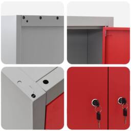 Berkfield Home Tool Cabinet Wall-Mounted Red 100x20x55 cm Steel - Size: 100 x 20 x 55 cm - thumbnail 9