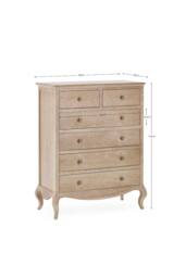 Julian Bowen Camille French Style 6 Drawer Chest (4+2) in Beige - thumbnail 8