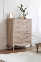 Julian Bowen Camille French Style 6 Drawer Chest (4+2) in Beige
