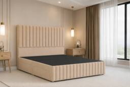 "Nexus Mattresses Ltd Verona Plush Divan 2 Drawers Left Side 12""Footboard 54""Headboard in Stone - Size: Super King" - thumbnail 2
