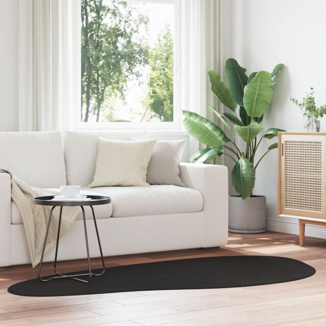Berkfield Home Rugs Black Polyester 100 x 200 cm Decorative Inlays Area Rug - Size: Medium - image 1