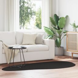 Berkfield Home Rugs Black Polyester 100 x 200 cm Decorative Inlays Area Rug - Size: Medium - thumbnail 1