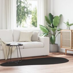 Berkfield Home Rugs Black Polyester 100 x 200 cm Decorative Inlays Area Rug - Size: Medium - thumbnail 4