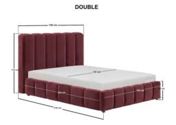 Solace+Co Emilie Ribbed Ottoman Bed Burgundy Velvet - Size: Double - thumbnail 8