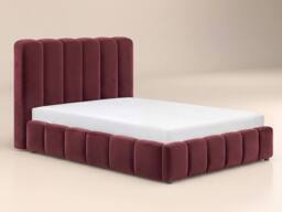 Solace+Co Emilie Ribbed Ottoman Bed Burgundy Velvet - Size: Double - thumbnail 7
