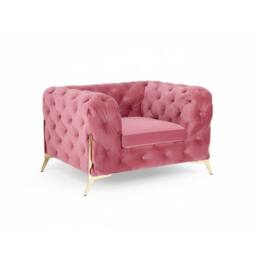 Stratus Interiors Italian Chesterfield Sofa Plush Velvet UK Manufactured in Pink - Size: 3 Seater - thumbnail 2