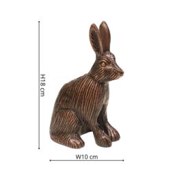 Ivyline Cast Aluminium Hare Candle Holder Antique Copper H18Cm W10Cm - thumbnail 4