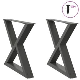 Berkfield Home Coffee Table Legs 2 pcs Anthracite 60x(42-43.3) cm Steel - thumbnail 1