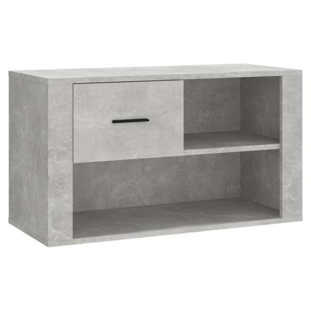 Berkfield Home Shoe Cabinet Concrete Grey 80x35x45 cm Engineered Wood - Size: 80 x 35 x 45 cm - image 1