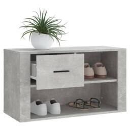 Berkfield Home Shoe Cabinet Concrete Grey 80x35x45 cm Engineered Wood - Size: 80 x 35 x 45 cm - thumbnail 4