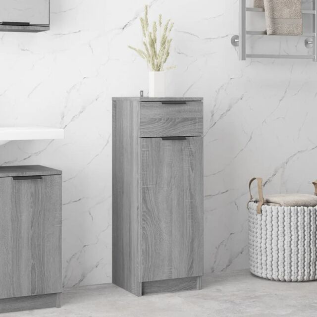 Berkfield Home Bathroom Cabinet Grey Sonoma 32x34x90 cm Engineered Wood - Size: 32 x 34 x 90 cm - image 1