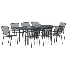 Berkfield Home 9 Piece Hallway Furniture Set Anthracite Steel - thumbnail 3