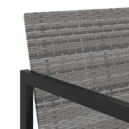 Berkfield Home 5 Piece Outdoor Dining Set with Cushions Poly Rattan Grey - thumbnail 6