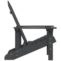 Berkfield Home Garden Adirondack Chair HDPE Anthracite in Black - thumbnail 4
