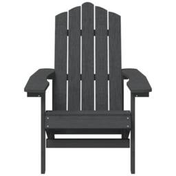 Berkfield Home Garden Adirondack Chair HDPE Anthracite in Black - thumbnail 3