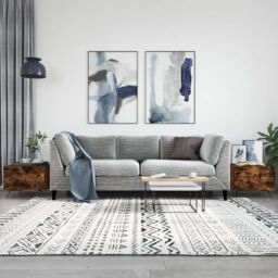 Berkfield Home Coffee Tables 2 pcs Smoked Oak 50x50x40 cm Engineered Wood in Brown - Size: 50 x 50 x 40 cm - thumbnail 1