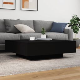 Berkfield Home Coffee Table with LED Lights Black 100x100x31 cm - Size: 100 x 100 x 31 cm - thumbnail 4