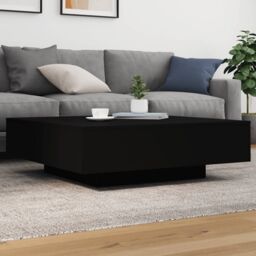 Berkfield Home Coffee Table with LED Lights Black 100x100x31 cm - Size: 100 x 100 x 31 cm