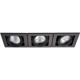 Loops 2 PACK Triple Recessed Boxed Downlight - 3 x 50W GU10 Reflector - Matt Black - thumbnail 4