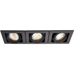Loops 2 PACK Triple Recessed Boxed Downlight - 3 x 50W GU10 Reflector - Matt Black - thumbnail 3