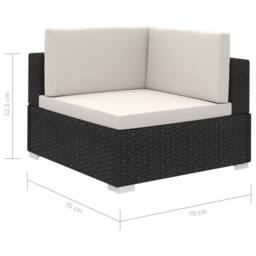 Berkfield Home 8 Piece Garden Lounge Set with Cushions Poly Rattan Black - thumbnail 7