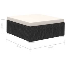Berkfield Home 8 Piece Garden Lounge Set with Cushions Poly Rattan Black - thumbnail 9