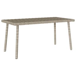 Berkfield Home Garden Coffee Table Rectangular Light Grey 80x40x37 cm Poly Rattan - Size: 80 x 40 x 37 cm - thumbnail 1