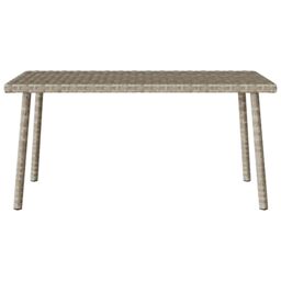 Berkfield Home Garden Coffee Table Rectangular Light Grey 80x40x37 cm Poly Rattan - Size: 80 x 40 x 37 cm - thumbnail 4