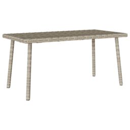 Berkfield Home Garden Coffee Table Rectangular Light Grey 80x40x37 cm Poly Rattan - Size: 80 x 40 x 37 cm - thumbnail 6