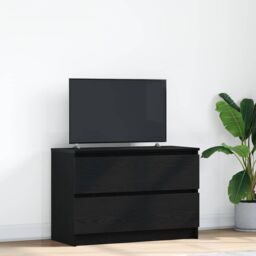 Berkfield Home TV Cabinet Black 80x35x54 cm Engineered Wood - Size: 80 x 35 x 54 cm - thumbnail 1