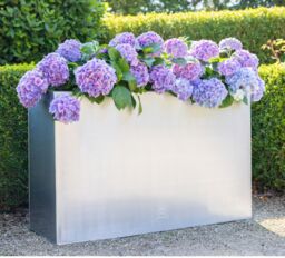 Primrose Large Zinc Tall Trough Planter with Insert in Silver 89cm in Metallic Silver - thumbnail 7
