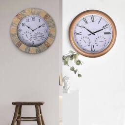 Hinsinc 15 inches Resin Wall Clock Indoor Outdoor Use in Bronze - Size: 0.6m2 - thumbnail 4