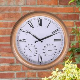 Hinsinc 15 inches Resin Wall Clock Indoor Outdoor Use in Bronze - Size: 0.6m2 - thumbnail 3