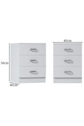 FWStyle 5 Drawer Tall Slim Space Saving Chest Of Drawers - Matt White - thumbnail 6