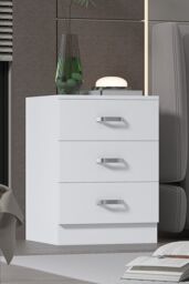 FWStyle 5 Drawer Tall Slim Space Saving Chest Of Drawers - Matt White - thumbnail 1
