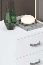 FWStyle 5 Drawer Tall Slim Space Saving Chest Of Drawers - Matt White - thumbnail 3