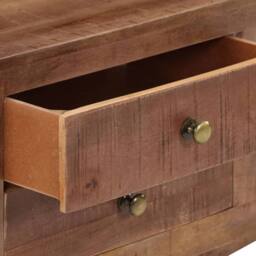 Berkfield Home TV Cabinet 110x30x40 cm Rough Mango Wood in Brown - Size: 110 x 30 x 40 cm - thumbnail 7