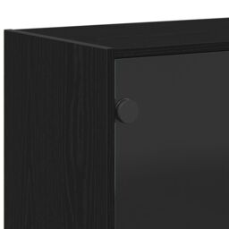 Berkfield Home Highboard with Doors Black Oak 68x37x142 cm Engineered Wood - Size: 68 x 37 x 142 cm - thumbnail 9